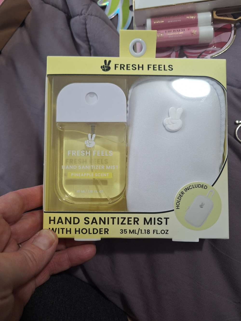 Pineapple Hand Sanitizer Mist with White Holder